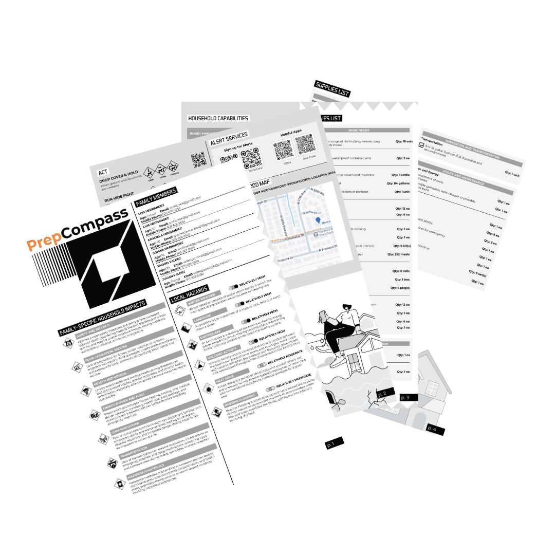 Illustration of household preparedness steps